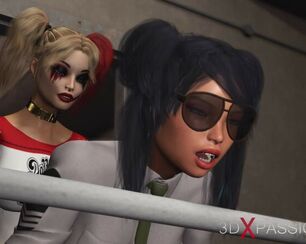 Scorching fucky-fucky in jail! Harley Quinn humps a lady
